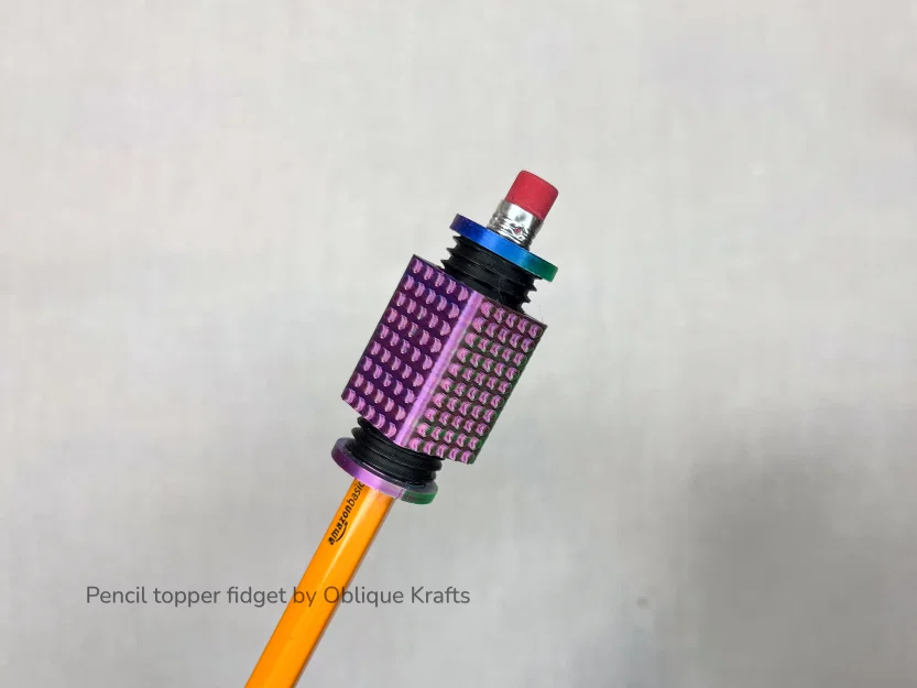 Fidget topper ren vặn cho bút chì (Pencil topper threaded fidget) - Image 1