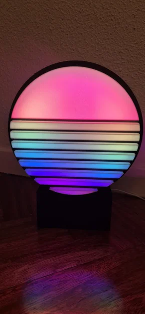 Retrowave LED Sun – Đèn LED mặt trời phong cách retro/vaporwave - Image 3