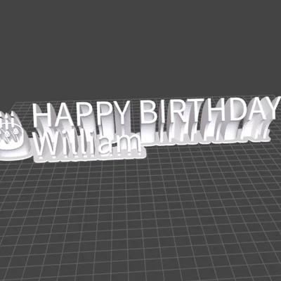 Phụ kiện in 3D trang trí bánh sinh nhật kèm tên cá nhân hóa