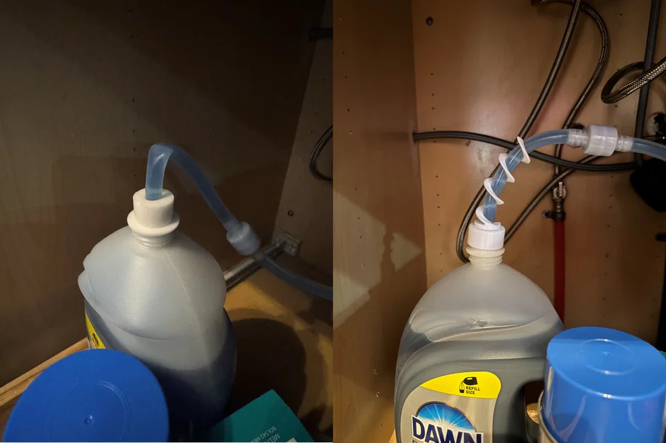 Phụ kiện in 3D dẫn hướng ống xà phòng (Soap Dispenser Hose Guide) - Image 1