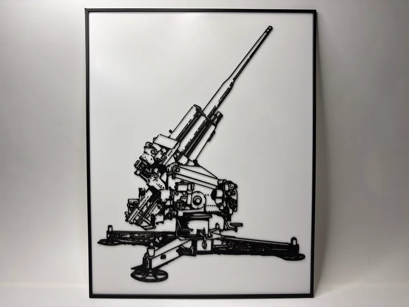 Pháo phòng không Đức Flak 39 - Bản vẽ kỹ thuật (Blueprint) - Poster - Image 1