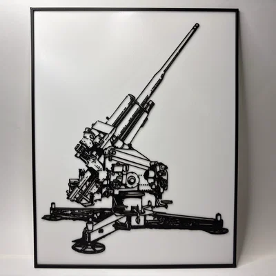 Pháo phòng không Đức Flak 39 - Bản vẽ kỹ thuật (Blueprint) - Poster
