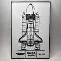 Tàu con thoi Space Shuttle Discovery - Poster - Blueprint - Thumbnail 1