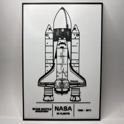 Tàu con thoi Space Shuttle Discovery - Poster - Blueprint