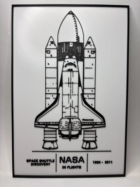 Tàu con thoi Space Shuttle Discovery - Poster - Blueprint - Image 3