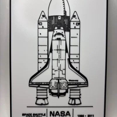 Tàu con thoi Space Shuttle Discovery - Poster - Blueprint