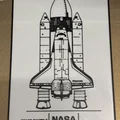 Tàu con thoi Space Shuttle Discovery - Poster - Blueprint - Thumbnail 5