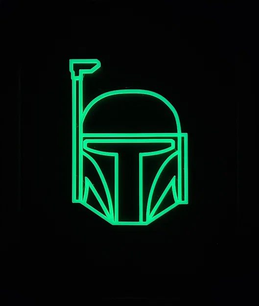 Star Wars Neon Line Art - Boba Fett (Nghệ thuật line neon phát sáng) - Image 1