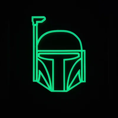Star Wars Neon Line Art - Boba Fett (Nghệ thuật line neon phát sáng)