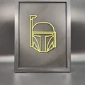 Star Wars Neon Line Art - Boba Fett (Nghệ thuật line neon phát sáng) - Thumbnail 2