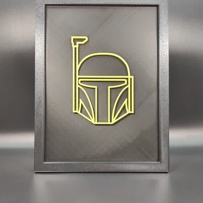 Star Wars Neon Line Art - Boba Fett (Nghệ thuật line neon phát sáng)