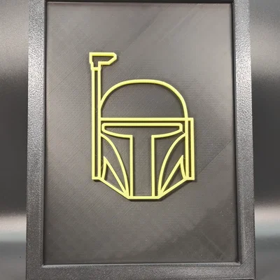 Star Wars Neon Line Art - Boba Fett (Nghệ thuật line neon phát sáng)