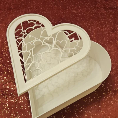 Hộp Quà Hình Trái Tim Có Nắp In 3D (Heart Gifts Box)