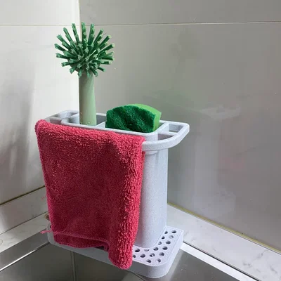 Khay 3D đựng dụng cụ nhà bếp: Khăn, bọt biển và bàn chải