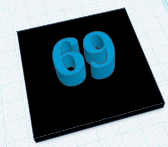 Mô hình số 69 in 3D trang trí để bàn thiết kế tối giản - Image 1