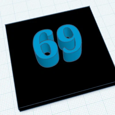 Mô hình số 69 in 3D trang trí để bàn thiết kế tối giản