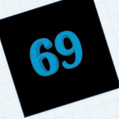 Mô hình số 69 in 3D trang trí để bàn thiết kế tối giản