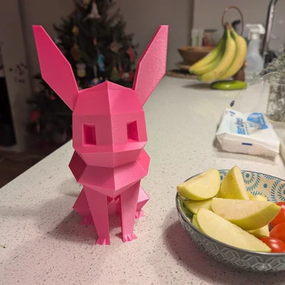Mô hình Eevee Low-Poly 350% thiết kế mắt rời độc đáo cho in 3D