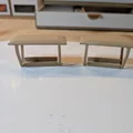 Bến xe buýt đôi H0 scale có mái, trụ đỡ và băng ghế - Thumbnail 1