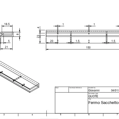 Thanh kẹp túi thực phẩm ORGANIZZATORE GT338 - Mẫu in 3D tiện ích