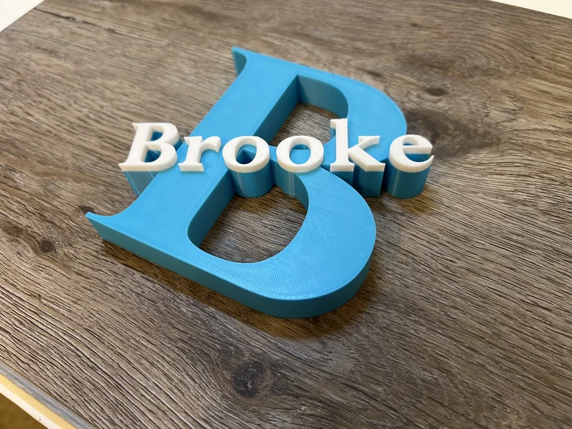 Mô hình chữ B trang trí cá nhân hóa tên Brooke in 3D - Image 1