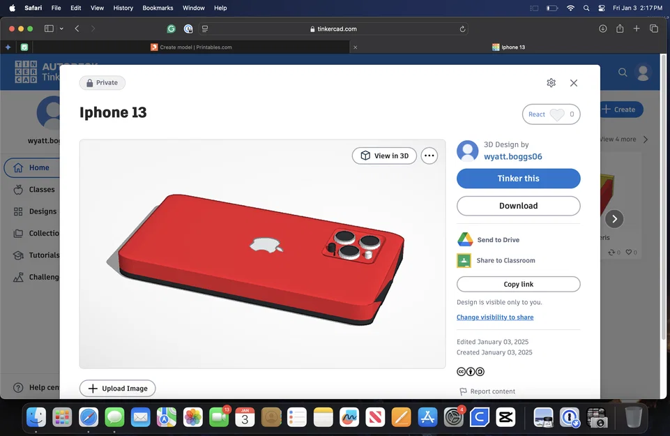 Mô hình iPhone 13 Pro 3D đơn giản - File in 3D chất lượng cao - Image 1