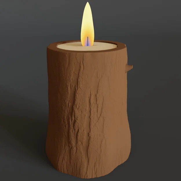 Chân nến hình khúc cây (Tree Trunk candle holder) - Image 1