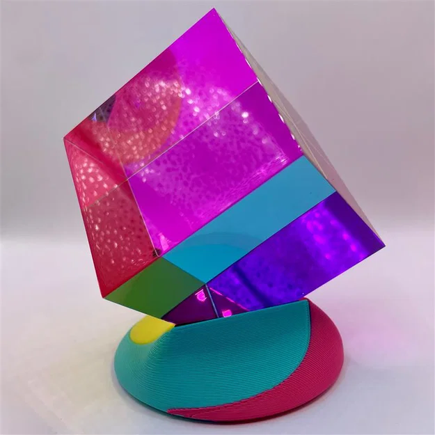 CMY Cube Spiral Stand (60mm/2.4in) – Đế trưng cube xoắn ốc - Image 3
