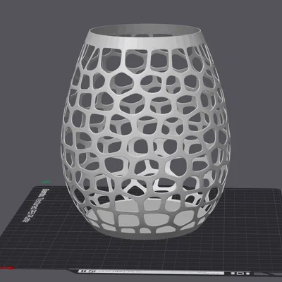 Bình hoa trang trí họa tiết Voronoi in 3D tinh tế