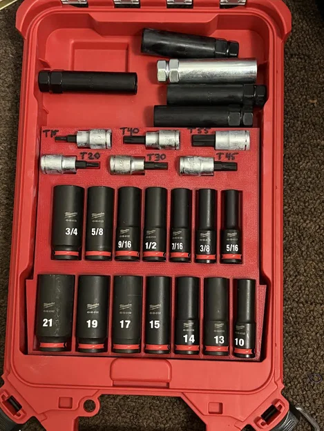 Organizer Impact Socket cho Milwaukee PACKOUT (5-Compartment Low-Profile) - Image 1