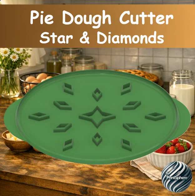 Baking - Khuôn Cắt Nắp Bánh Pie - Star & Diamonds - Image 1