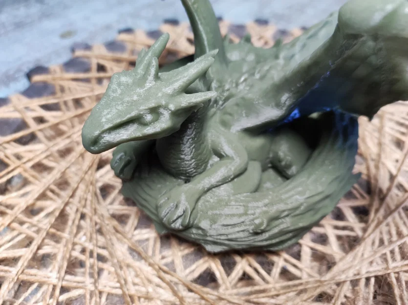 Mô hình rồng con trong tổ (Dragon in its nest) - Tác phẩm nghệ thuật 3D - Image 1