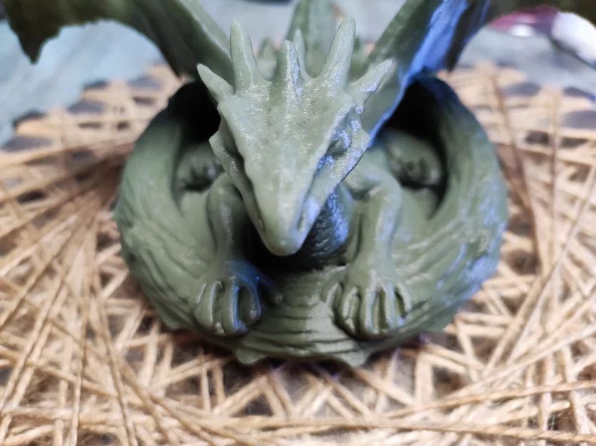Mô hình rồng con trong tổ (Dragon in its nest) - Tác phẩm nghệ thuật 3D - Image 3