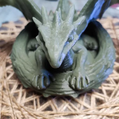 Mô hình rồng con trong tổ (Dragon in its nest) - Tác phẩm nghệ thuật 3D