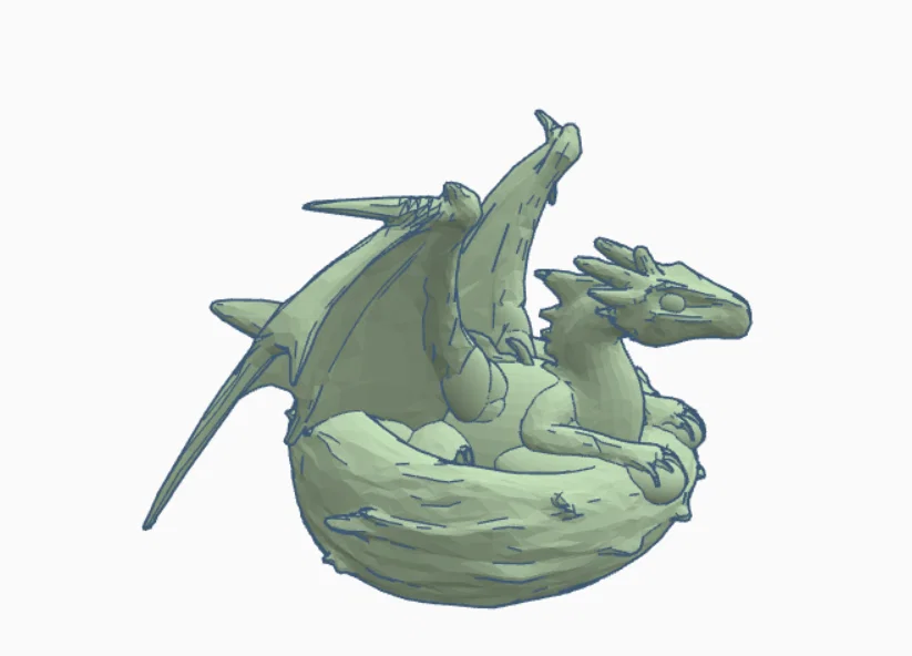 Mô hình rồng con trong tổ (Dragon in its nest) - Tác phẩm nghệ thuật 3D - Image 5