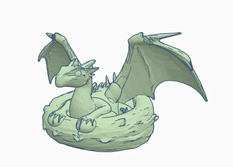 Mô hình rồng con trong tổ (Dragon in its nest) - Tác phẩm nghệ thuật 3D - Image 6