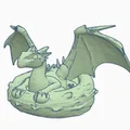 Mô hình rồng con trong tổ (Dragon in its nest) - Tác phẩm nghệ thuật 3D - Thumbnail 6