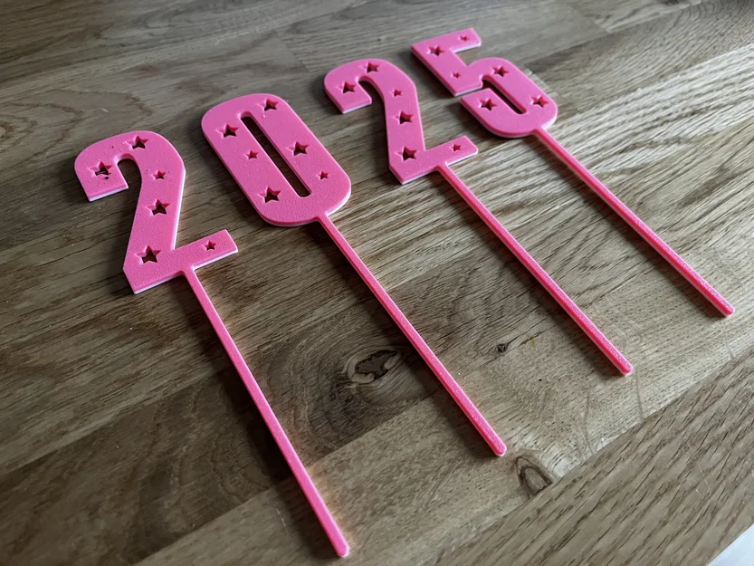 Mẫu in 3D phụ kiện trang trí bánh (Cake Topper) mừng năm mới 2026 - Image 3