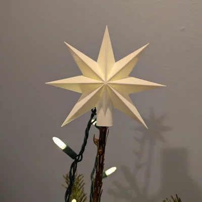 Ngôi sao 3D trang trí đỉnh cây thông Noel có lỗ cắm đèn độc đáo