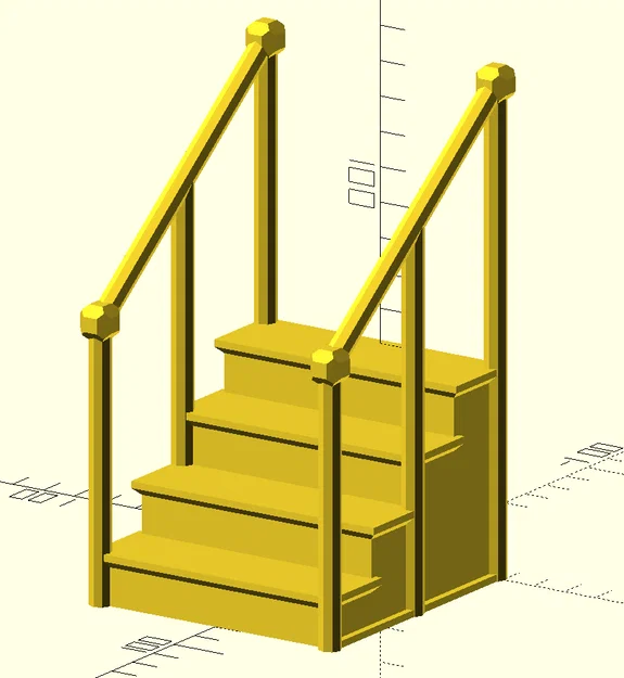 Cầu thang 3D có tay vịn cho Nisse (Supportless) - Image 2