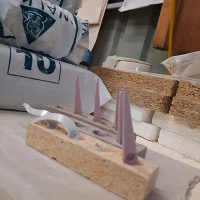 Khuôn/Dấu tạo Potter's Kiln Firing Cone Holder Stamp