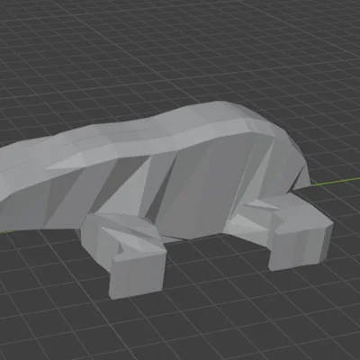 Mô hình gấu Bắc cực nằm nghỉ (polarbear laying) in 3D độc đáo