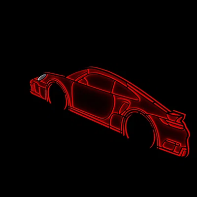 Mô hình trang trí Porsche Turbo S 3D với hiệu ứng đèn LED đỏ