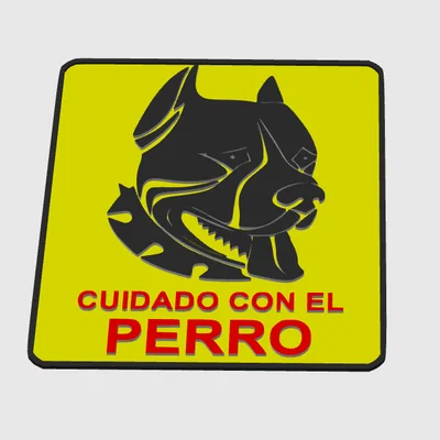 Biển cảnh báo chó dữ 3D độc đáo (Cuidado con el perro)