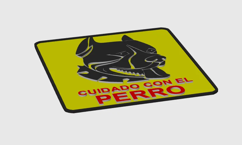 Biển cảnh báo chó dữ 3D độc đáo (Cuidado con el perro) - Image 2