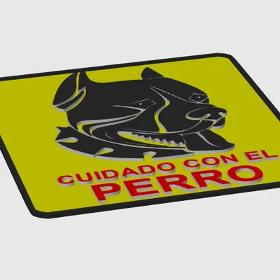 Biển cảnh báo chó dữ 3D độc đáo (Cuidado con el perro)