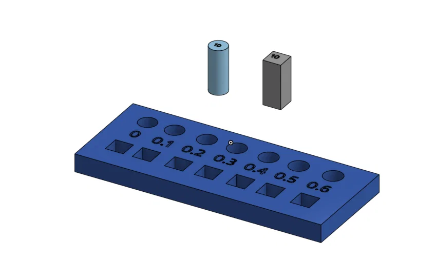 Mô hình kiểm tra độ dung sai 0-0.6mm cho máy in 3D (Tolerance Test) - Image 1