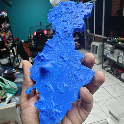 Mô hình 3D bản đồ địa hình vùng San Miguel, El Salvador