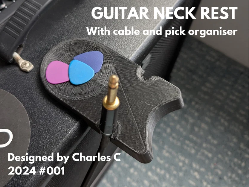 Gối Kê Cổ Đàn Guitar kèm Ngăn Đựng Pick & Sắp Xếp Dây Cáp - Image 1