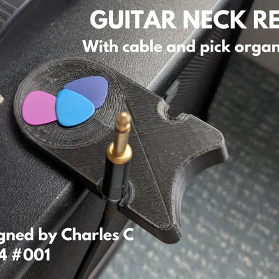Gối Kê Cổ Đàn Guitar kèm Ngăn Đựng Pick & Sắp Xếp Dây Cáp